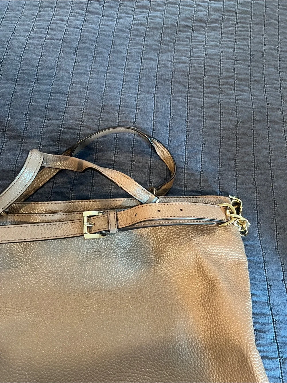Michael Kors Taupe leather Tote with Gold Hardware -